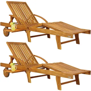 CASARIA Sonnenliege 196 x 60 x 30 cm Holz