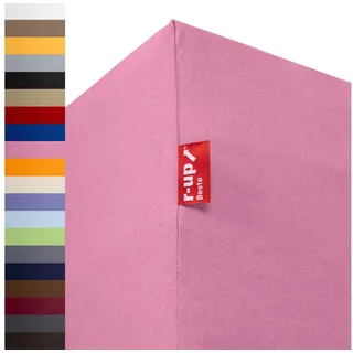 r-up Spannbettlaken Baumwolle-Elasthan 200 x 220 - 220 x 240 cm rosa