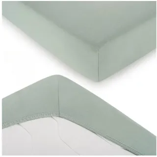 Blumtal Blumtal® Basics Spannbettlaken 180x200cm Jersey - Leintuch 180x200 Baumwolle 100% - OEKO-TEX zertifiziertes Spannbetttuch 180x200cm - 180x200 Spannbettlaken - Jersey Spannbettlaken 180x200 Summergreen