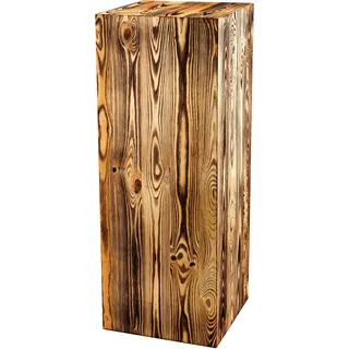 DECOKTIVO Holzständer, Holzblock, Baumstamm Deko, Bodenwindlicht Säule, Blumensäule Holz, Dekosäule, Stabil und Langlebig, Geölte Kiefer, 80x30x30 Cm