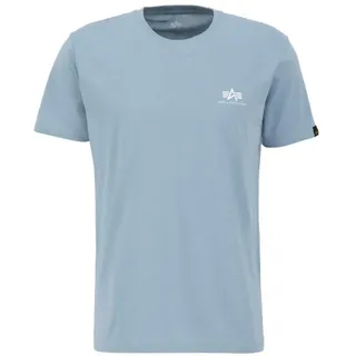 Alpha Industries Basic Small Logo Kurzarm-T-Shirt Grey / Blue 2XL