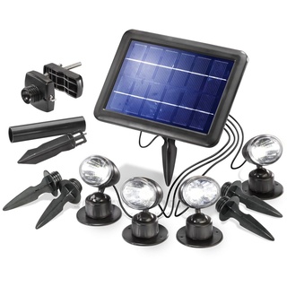 esotec Solar-LED-Beleuchtungs-Set Solarspot Quattro Power, IP44