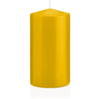 Wiedemann Kerzen Große Stumpenkerzen Dotter Gelb Ø 78 x 150 mm, 8 Stück, 69 Brenndauer