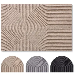 Blumtal Fußmatte rutschfeste Schmutzfangmatte aus langlebigem Polyester, Fußmatte innen/Schmutzfangmatte außen beige|braun 150 cm x 90 cm