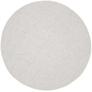 myfelt - Linéa Filzkugelteppich, Ø 200 cm, naturweiß
