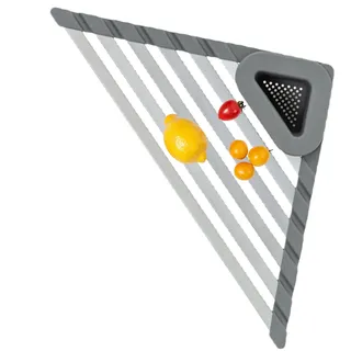 Dreieckiges Abtropfgestell für Spülbecken, Eck-Abtropfgestell, dreieckig, platzsparender Korb, Organizer, Spender, aufrollbares Abtropfgestell für Haus, Wohnung, Küche,