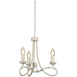 Elstead Lighting, Kronleuchter, Olivia Kronleuchter E14 3-fach Elfenbein, Gold, Made in UK (36 cm)