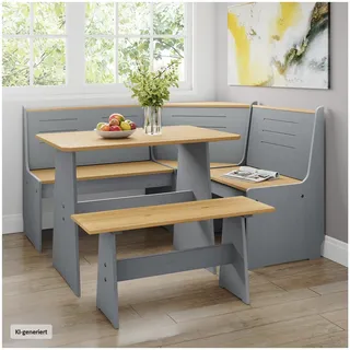 Hti-Living Sitzgruppe 3-teilig Marija Grau
