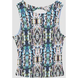s.Oliver Elastisches Top aus Rippware mit Cut Out Creme/Mehrfarbig XL
