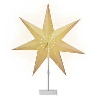 CASARIA LED Weihnachtsstern mit Ständer Beleuchtet 60 cm creme Papierstern Leuchtstern Dekostern Adventsstern