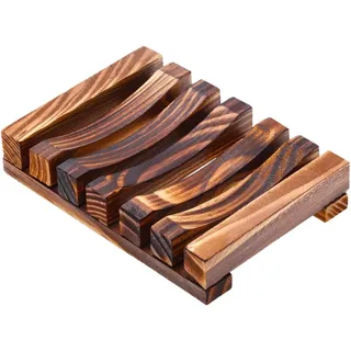 Seifenschale Seifenablage Seifenunterlage Holz Dunkelbraun 12x8cm Zeitloses Design
