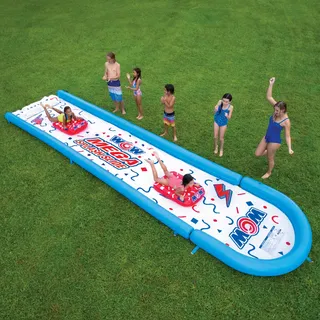 WOW Sports Mega Wasserrutsche - Rutsche und Rutsche für Kinder und Erwachsene - Hinterhof Aufblasbare Wasserrutsche mit Sprinkler - Reißfest - 7,6 m x 1,8 m