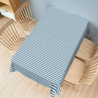 Streifen Tischdecke Rechteckige 200x140 cm, Fleckabweisende Abwaschbare Tischdecke mit Minimalistischer Stil Muster, Skandinavischer Stil Gartentischdecke, Für Küche, Esszimmer -AAt11