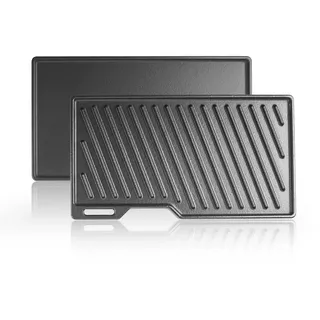 Grillplatte Gusseisen Ersatzteile für Burnhard Fred, Black 4/6 Serie, 41,5 x 23,5CM Plancha für Rösle Artiso G2 /Grillrost für Fred JR, Burnhard Big Fred, Fat Fred, Taino Platinum Gasgrill, 1 Stück