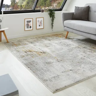 LUXOR LIVING Montreal Kurzflorteppich 80 x 150 cm Gelb/Grau
