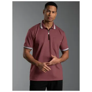 Poloshirt TRIGEMA "TRIGEMA Poloshirt mit Reißverschluss", Herren, Gr. XL, mahagoni, Piqué, 100% Baumwolle, Basic, lang, ohne Ausschnitt, Shirts