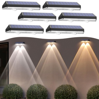 Liyade Solarleuchten für Außen, 6 Stück Solarlampen für Außen Garten, 3 Modes Solar Wandleuchten Aussen,Dekorative Solarlampen für Außen Wand Hinterhof Veranda Deck Patio Zaun Geländer