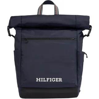 Tommy Hilfiger Herren Rucksack Rolltop Handgepäck, Mehrfarbig (Space Blue), Einheitsgröße - Einheitsgröße