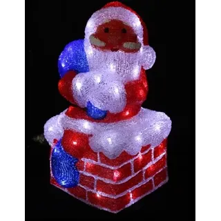 Lex LED Weihnachtsfigur Acryl Weihnachtsmann 38cm Figur beleuchtet Weihnachtsdeko