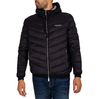 Armani Exchange Gewebte Daunenjacke mit Kapuze, Schwarz XS - Schwarz - XS