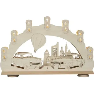 SAICO 3D-Lichterbogen Trabant und Wartburg 60 x 48 x 12 cm