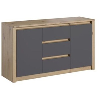 JVmoebel Anrichte, Möbel Holz Sideboard Massive Kommode Anrichte Schrank Neu grau