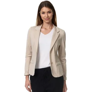 PM SELECTED Damen Kurzblazer Sportliches Casual Sommer Leicht Sakko Anzug Casual Business Frauen Büro Blazer Reverskragen Einfarbig Slim Fit PM11 (as3, Numeric, Numeric_42, Regular, Regular, Beige) - 42