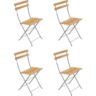 Fermob - Bistro Klappstuhl Naturel, lapilligrau (4er-Set)