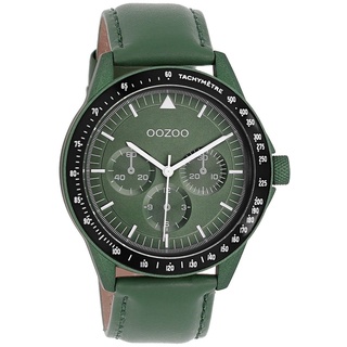 Oozoo Herren Armbanduhr Timepieces Analog Leder grün UOC11111