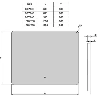LED-Badspiegel | Hintergrundbeleuchtung | dimmbares Licht | Touch-Sensor | Größe wählbar, Größe:120 x 80 cm