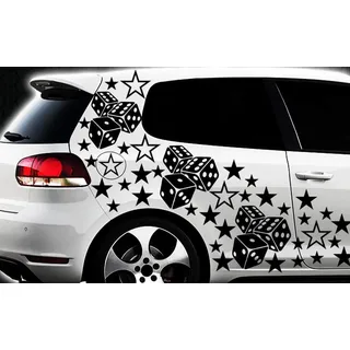 HR-WERBEDESIGN 93-teiliges Sterne Würfel Cube Star Auto Aufkleber Tuning WANDTATTOO Blumen xxxv