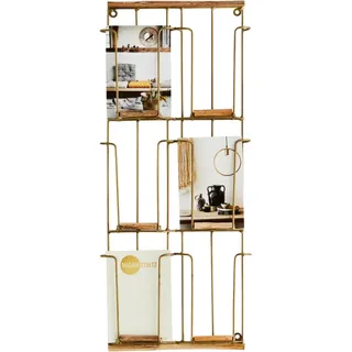 Kartenhalter Wandregal Gold/Bambus 24*55 cm
