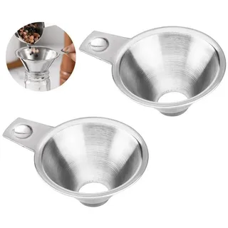 LuxusKollektion Trichter Trichter Edelstahl Griff Marmelade Öl Flüssigkeiten Pulver 2 silberfarben