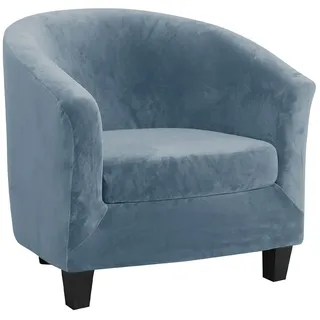 TOPCHANCES Sesselschoner Sesselhusse Sesselüberwürfe,Ausziehbar Elastisch Sessel Velours Sesselbezug mit Armlehnen für Cafe Stuhl Clubsessel Loungesessel Cocktailsessel