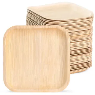 Wisefood Palmblatt Teller quadratisch 18 x 18 cm 25 St. Beige