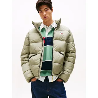 Steppjacke TOMMY JEANS "VAIL PUFFER", Herren, Gr. XL, beige (utility sage), Web, Obermaterial: 100% Polyamid, unifarben, regular fit normal, Rundhals, eingesetzt gerader Abschluss, Jacken Steppjacke, Winterjacke Pufferjacket Regular fit mit Rundhalsausschnitt