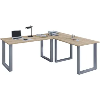 VCM Eckschreibtisch Lona Eiche / Braun