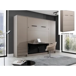 TRAUMMÖBEL Schrankbett 140 x 200 cm Grau
