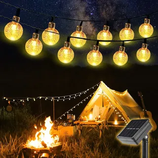 salcar Lichterkette Kunststoff 10 m 40 LEDs inkl. Dämmerungssensor Warmweiß
