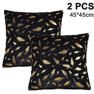 2-teiliges Set Aus Zwei Bronzefarbenen Federkissenbezügen, Quasten-kissenbezügen, Kurzflorigen Dekokissen Mit Reißverschluss, Für Sofas Und Schlafzimmer.