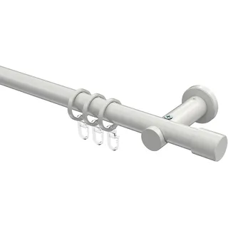 Interdeco Gardinenstange Weiß aus Metall 20 mm Ø Platon Santo, 180 cm