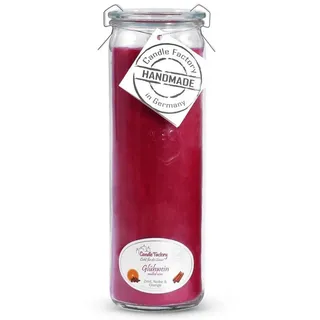 Landshop24 Duftkerze Candle-Factory Duftkerze aus Stearin im Weckglas Big Jumbo (Duft: "Glühwein), brennt bis zu 100h