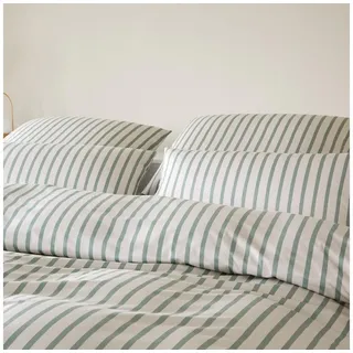 ELEGANTE Naturally Gestreift Grün 140 x 200 cm + 70 x 90 cm