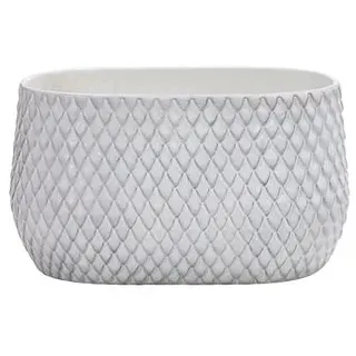 Dehner Keramik-Jardiniere Tamir, bauchig, ca. B28/H16/T16 cm, Weiß