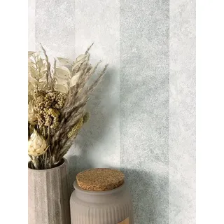 Newroom Vliestapete Saliba Grey Tapete Streifentapete Streifen,Linien, Grau Tapete Modern Streifen - Metallic Glänzend Hellgrau Silber Landhaus Glamour Linien für Wohnzimmer Schlafzimmer Küche, Metallic grau