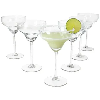 MamboCat Cocktailglas 6x Margarita Gläser mit Fuß Drinks Cocktail-Glas Feier Partys, Glas weiß