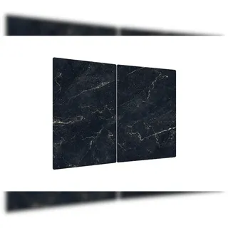 ALLboards Schneidebrett-Set Glas 2 Stück 52 x 30 cm Schwarz