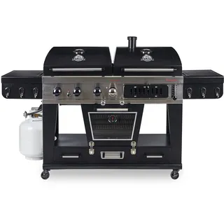 Pit Boss Memphis Ultimate 4-in-1 Kombigrill, schwarz, Stahl/Gusseisen, Smoker, Gas- und Holzkohlegrill