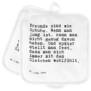 Mr. & Mrs. Panda Topflappen Freunde sind wie Schuhe.... - Weiß - Geschenk, Topflappen lustig, Lie, (1-tlg) weiß