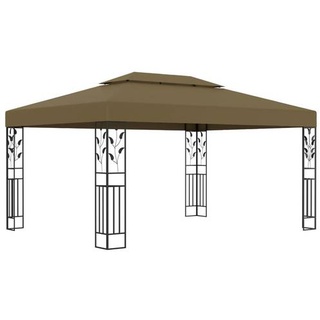 vidaXL Pavillon mit Doppeldach 3x4 m Taupe 180 g/m2